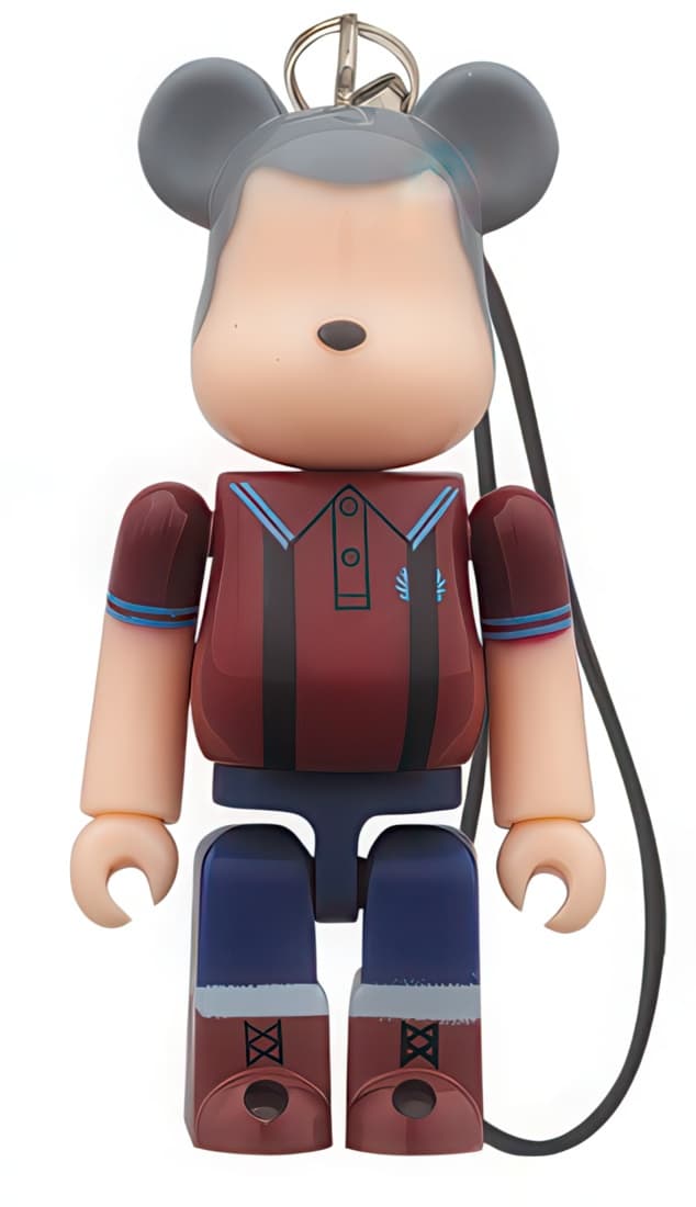 Bearbrick Lipton Smart Times Milk Tea Fred Perry Skins Keychain 70% - 1