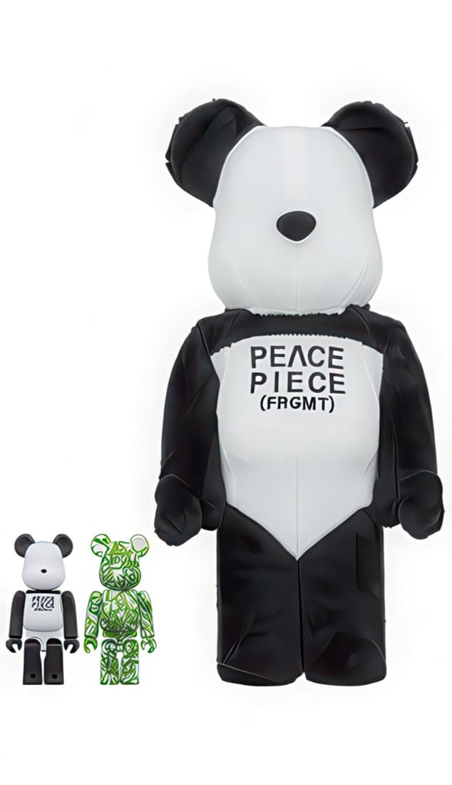Bearbrick FRGMT Peace Piece 400% Costume Version and 2 x 100% - 1